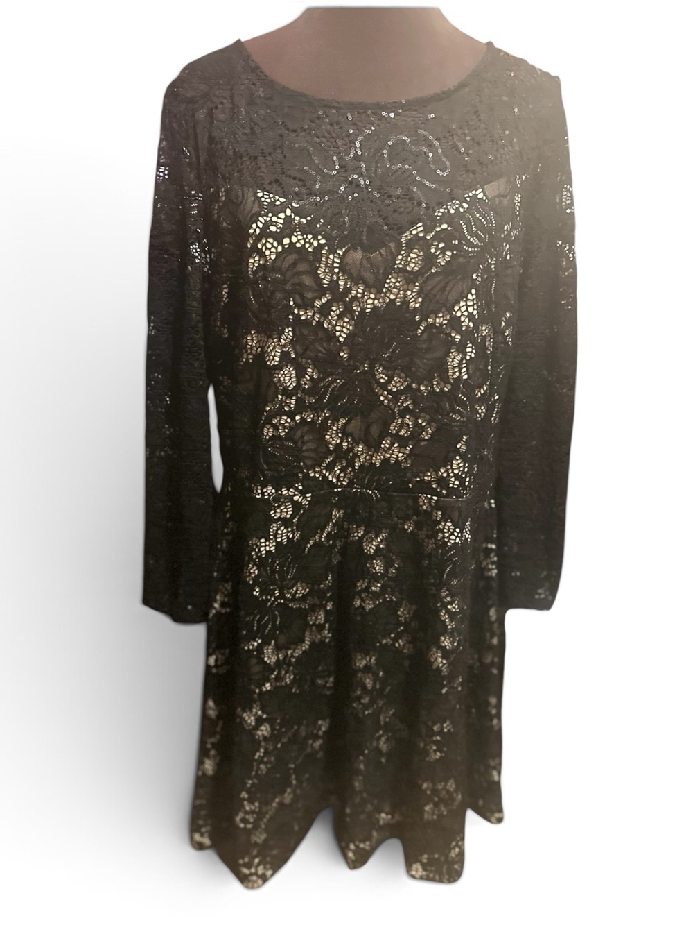 B. Smart Black Lace Fit & Flare Dress